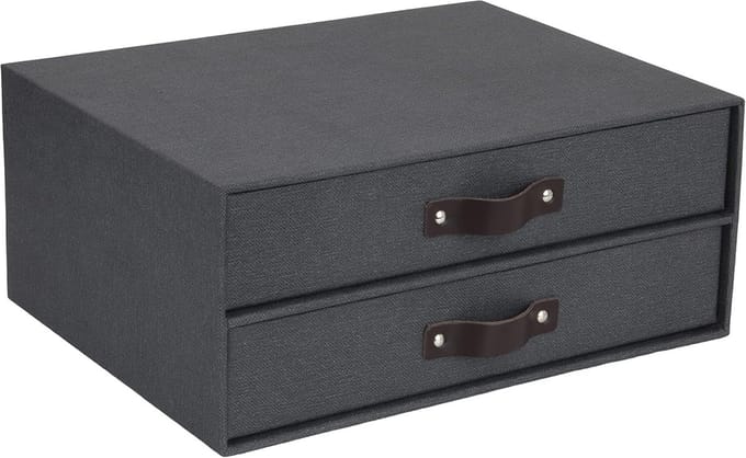 Mini Bureau-organizer met 2 Laden voor Documenten en Kantoormateriaal - Zwart
