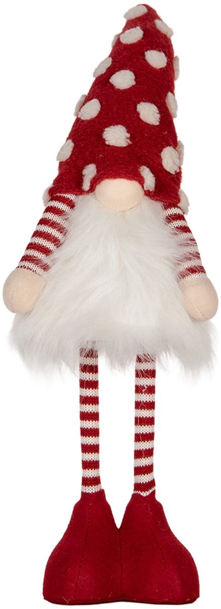 Clayre & Eef Kerstdecoratie met LED-verlichting Kabouter 8x12x56 cm Rood Synthetisch