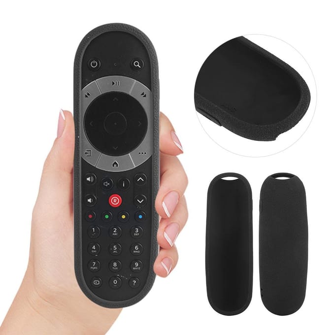 Remote Control Case TV Silicone Anti slip Cover Skin for SKY Q TV Remote Controller(Black) black