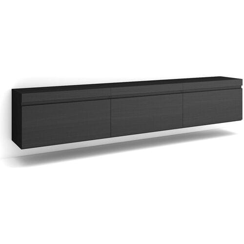 Skraut Home TV-Meubel, Lowboard, 240x35x45cm, Hangend, Zwart