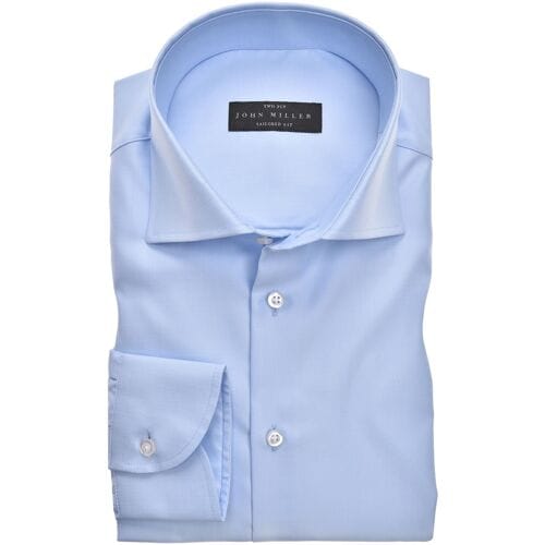 John Miller Overhemd Tailored Uni Wide Spread Licht Blauw / male