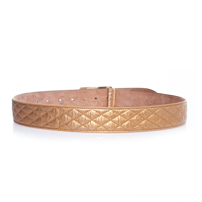 Dolce & Gabbana Gouden leren gewatteerde riem