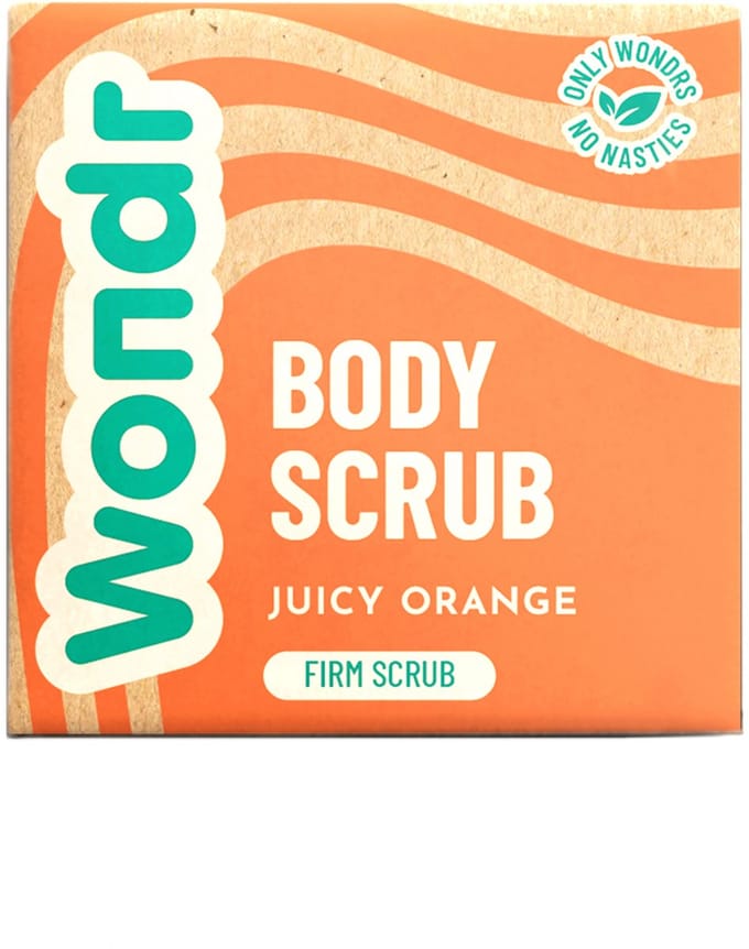 WONDR scrub bar - Juicy Orange - Hydraterend & verfrissend - Stevige (bamboe) scrub - 110g