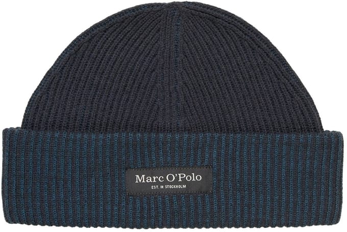 Marc O'Polo dop Knitted Beanie Dark Navy donkerblauw