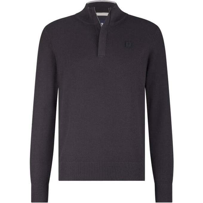 State Of Art Half Zip Trui Structuur Antraciet - Maat 3XL - Heren - Pullovers