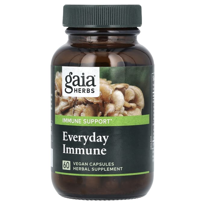Gaia Herbs, Everyday Immune, Champignon & Herbe, 60 Capsules Végétales