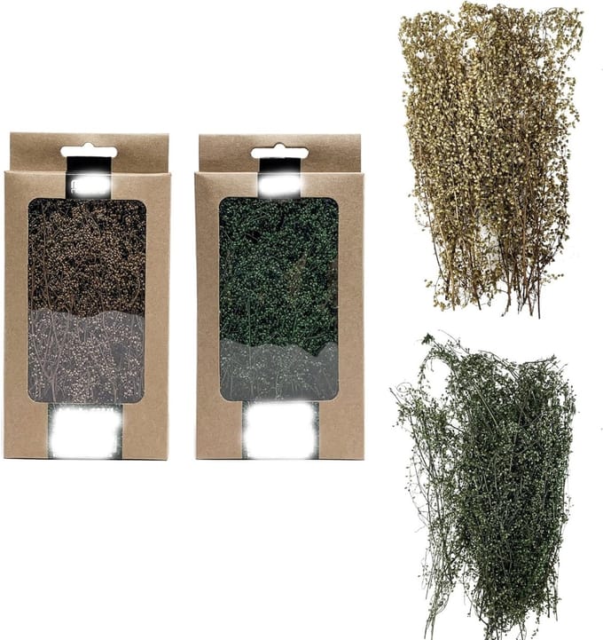 2pcs DIY Miniature Static Grass Tuft voor Miniatuurtuin, Modelbomen en Terrain Constructie voor Tafelspellen en Modelspoorwegen