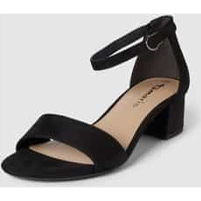 Tamaris Sandalen met hak zwart Textiel - Dames - Maat 37
