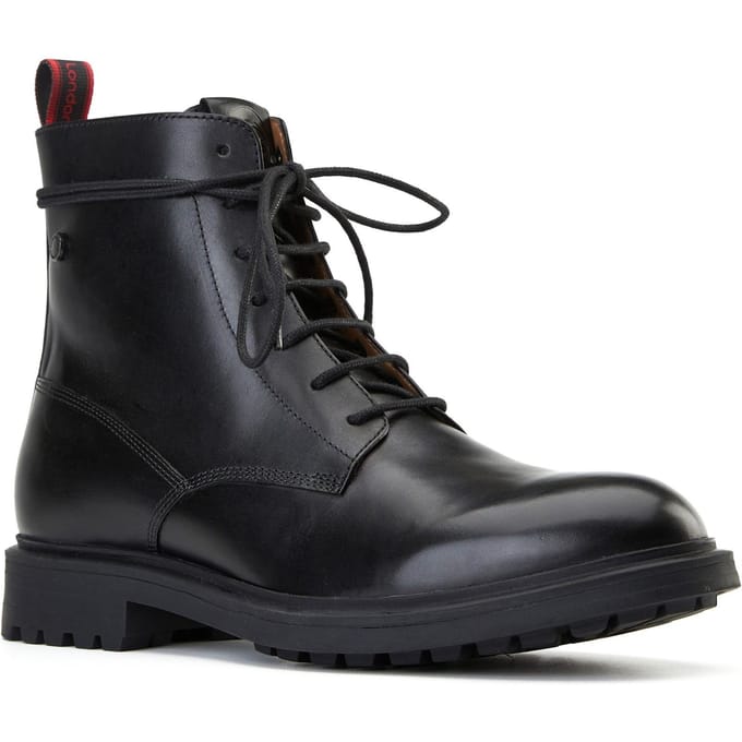 Base London Brunel Leren Heren Zwarte Enkelboots