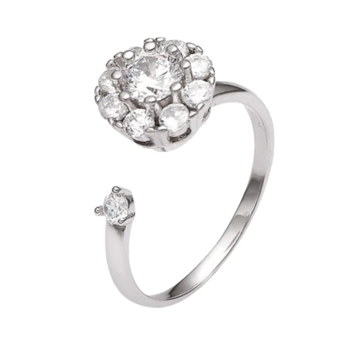 Anxiety Ring - (Draairing Bloemetje) - Fidget Ring - Stress Ring - Draaibare Ring Dames - Spinning Ring - Spinner Ring - Zilver 925