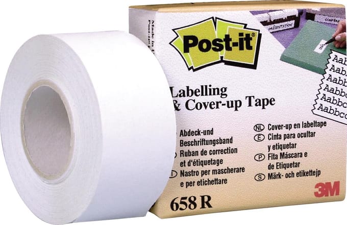 Post-itÂ® Label- & Correctietape, Navulling, 25.4 mm x 17,7 m