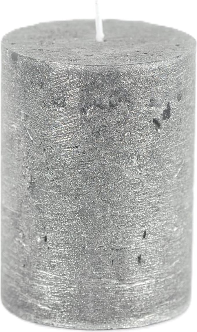 Rasteli Luz Your Senses Stomp Kaars Zwart-Black Silver D 6 cm H 8 cm Per 2 Stuks