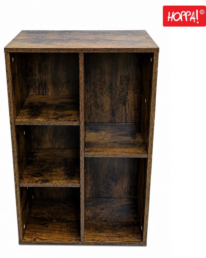 Hoppa! Boekenkast - 5 vakken - Bruin - 50 x 24 x 80 cm (B x D x H)