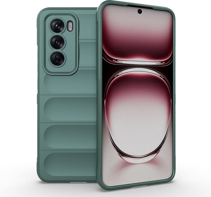 MobyDefend Hoesje - Geschikt voor Oppo Reno12 - TPU Gripcase - Groen