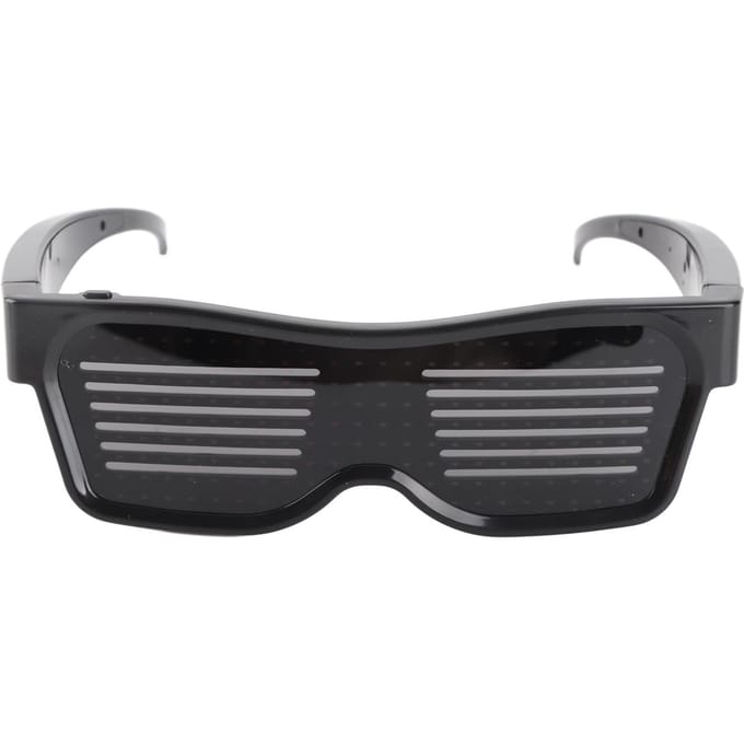 LED Bril Aanpasbare Bluetooth LED Bril voor Halloween en Verjaardagsfeesten zwart
