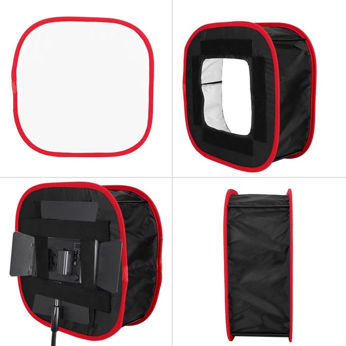 Opvouwbare Fotografie Vierkante LED Videolamp Diffusie Diffuser Softbox Kit Accessoire wit