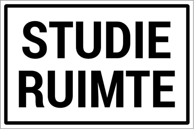 Studieruimte sticker | 45 x 30 cm