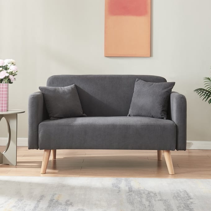 2-zitsbank Midt 132x70x80,5 cm grijs [en.casa]