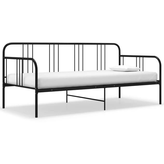 vidaXL - Slaapbank - metaal - zwart - 90x200 - cm