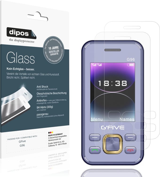 dipos – 2x Matte Pantserfolie geschikt voor GFive G96 | 9H Screenprotector