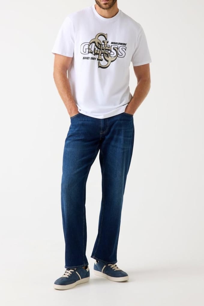 GUESS Ss Bsc  Drop Sh Pure White Taglia: S | Magliette basic Outlet | Uomo | Bianco