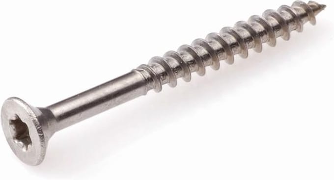 Hoenderdaal - Torx 20 Platkop Spaanplaatschroeven - 4,5x45mm - RVS A2 - Deeldraad (200 stuks)