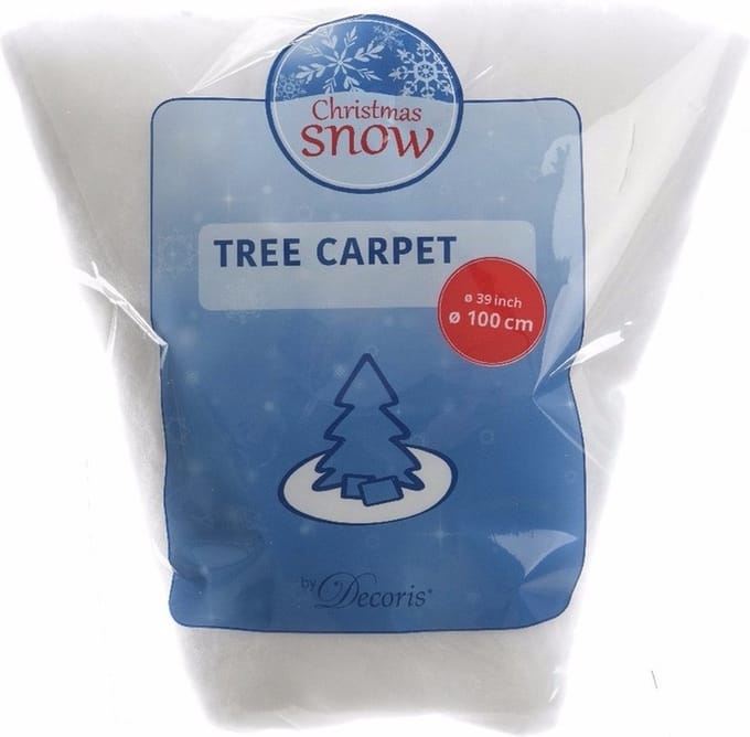 Decoris Sneeuwdeken - sneeuwtapijt 100 x 100 cm - vierkant - polyester - winterdecoratie