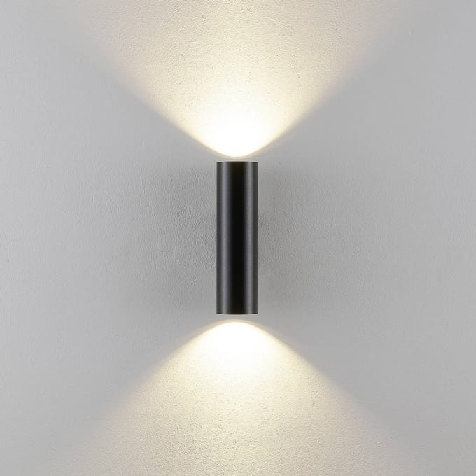 Deko Light Can IP20 up & down, 2x 7,5 W GU10, Schwarz 341344 Wandopbouwarmatuur GU10 7.5 W Zwart