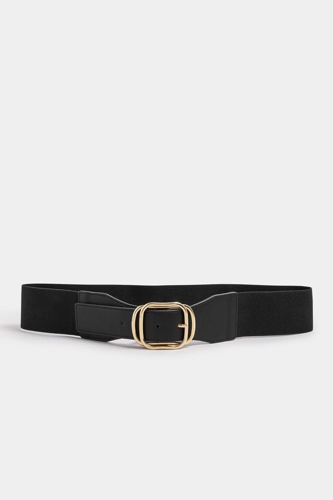 Yours Zwarte Stretchriem Met Dubbele Gespsize 54-56