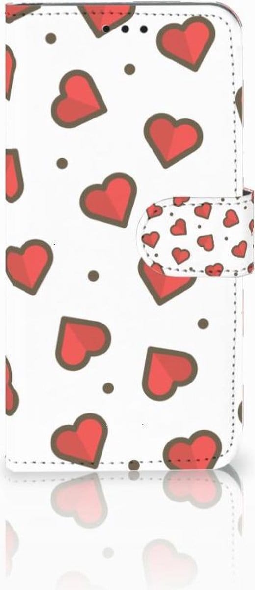 Book Case voor Huawei P30 Lite (2020) Telefoon Hoesje Hearts