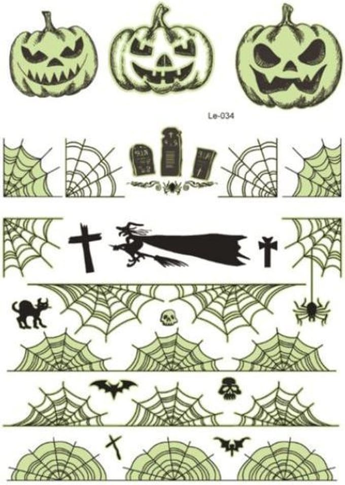 Halloween Nep Tattoo - Glow in the Dark - Spinnenweb