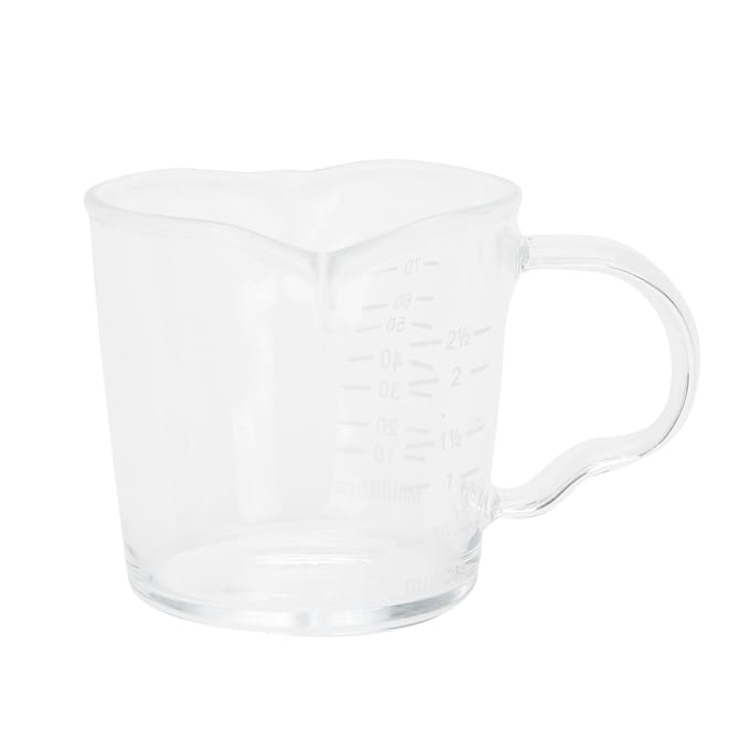 Tasse à café avec double bec verseur, verre borosilicate fait main, 70 ml white