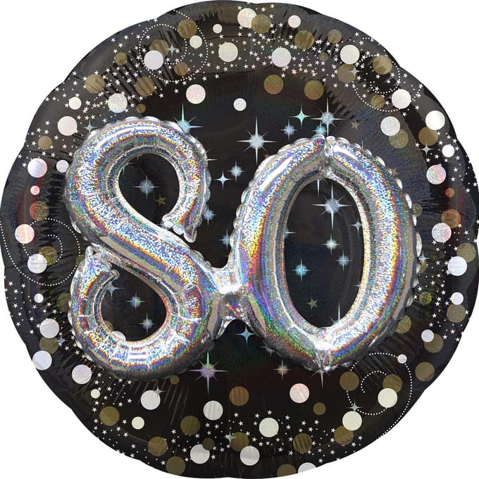 Amscan - Ballon Holografisch Sparkling Birthday 80 Folie Ballon