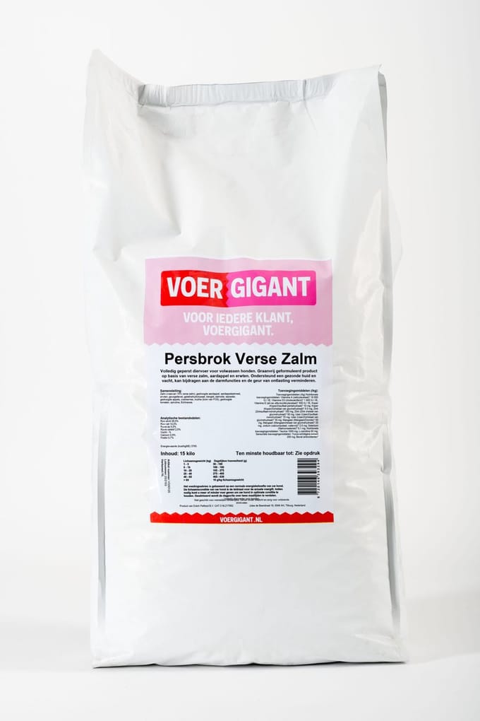 Voergigant - Hondenvoer - Verse zalm - 15 kg