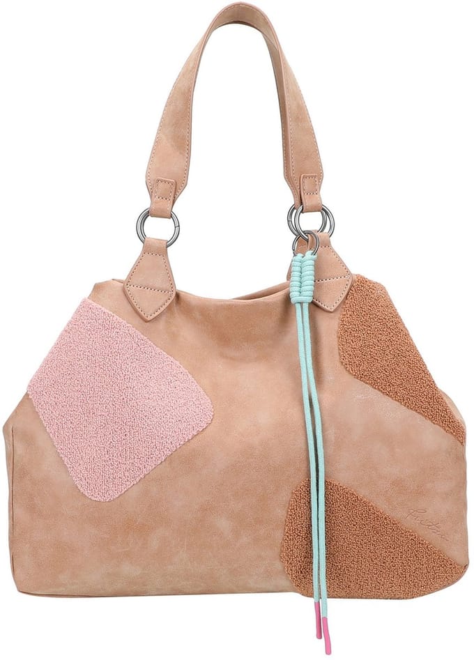 Fritzi aus Preußen shopper schoudertas Izzy Medium Limited Happy Flocked Soft Vintage Taupe