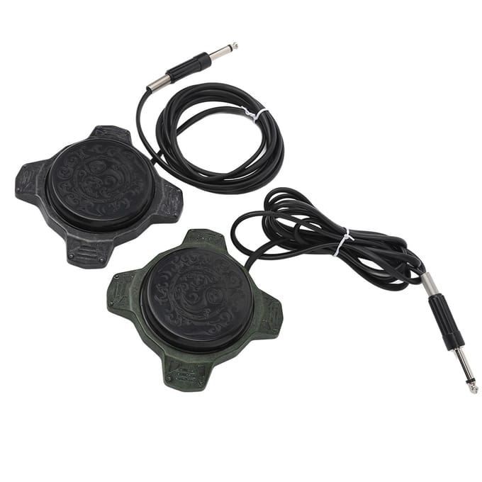 2 stuks Tattoo Voetpedaal Schakelaar Antislip Voetpedaal Schakelaar voor Tattoo Voeding met 1,85m black