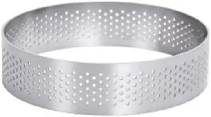 Taartvorm Roestvrij Staal - Cake Ring - Desserts Maken - Geperforeerd Ontwerp - 7 cm Rond - Zilver