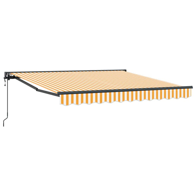vidaXL Zijde Frame Geel en Wit 300 x 250 cm Polyester met PU-coating