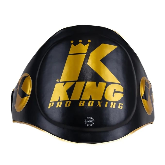 King Pro Boxing (KPB) Belly Pad – Black/Gold – Coach Belly Protector voor Kickboksen & Muay Thai -