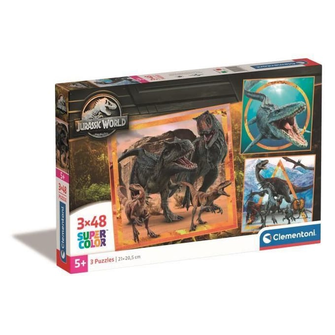 Clementoni - Puzzel - 3x48 Stukjes - Jurassic World - Kinderpuzzel - Vanaf 3 Jaar