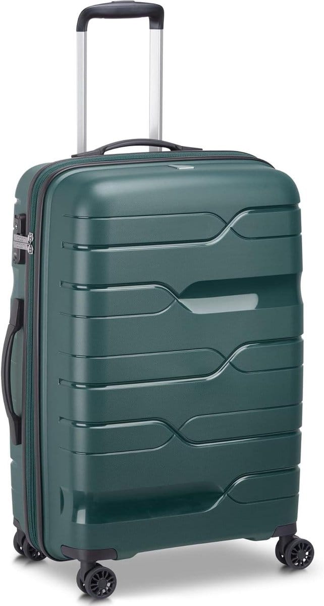 Reiskoffer Medium - Hardcase Koffer - Veilig Reizen - Uittrekbaar Middenstuk - 69 cm - Groen