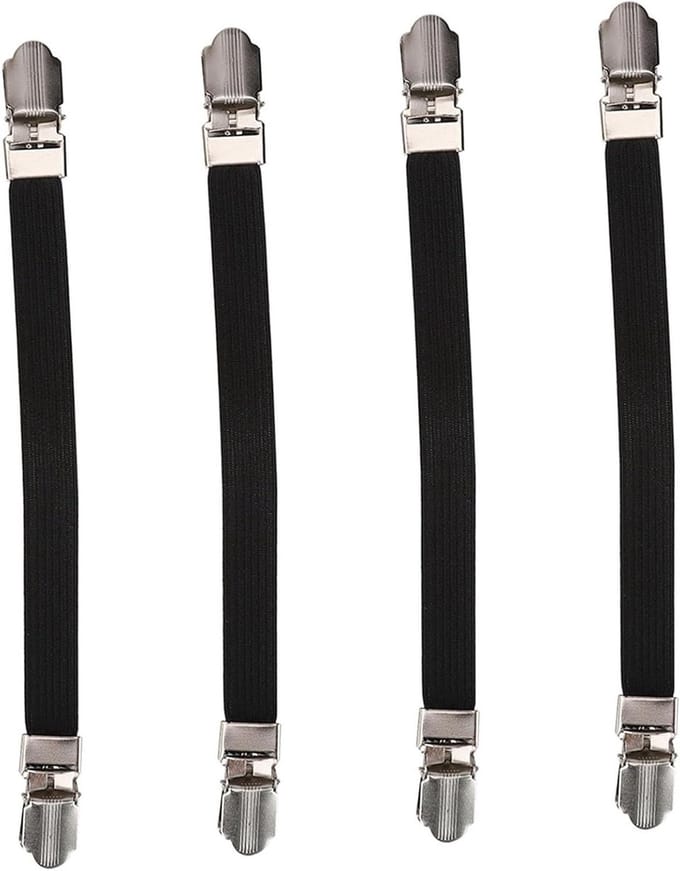 Elastische Lakenbanden - Matrasriemen - Net Bed Houden - Verstelbare Spanning - 8 Inch - Zwart