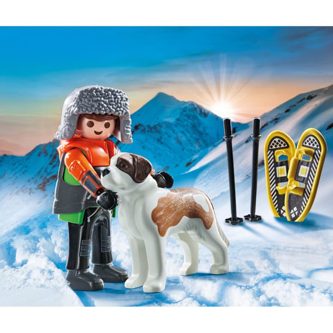 Simulatiespel voor jongens met racket en St. Bernard Playmobil