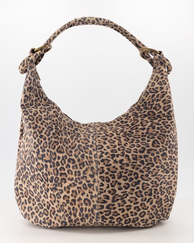 Teatro - Suez - Schoudertas - Handtas - Groot - Suede - Leer - Leopard