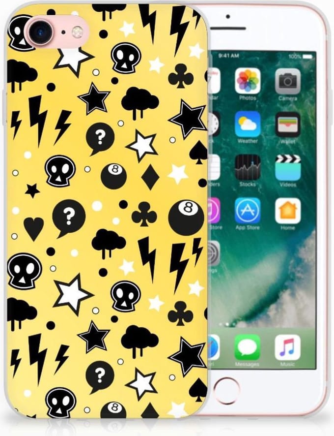 Silicone Back Case iPhone SE 2022 | SE 2020 | 8 | 7 Punk Geel