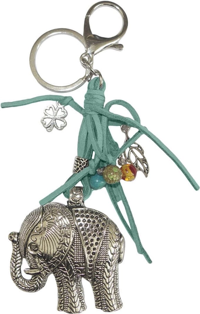 Tas/sleutelhanger De Olifant Turquoise