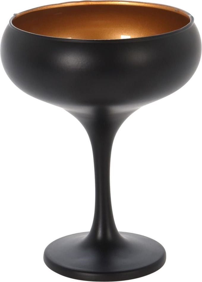 Home & Styling - Cocktailglas coupe - 250ml - Zwart/Goud - cocktailglazen