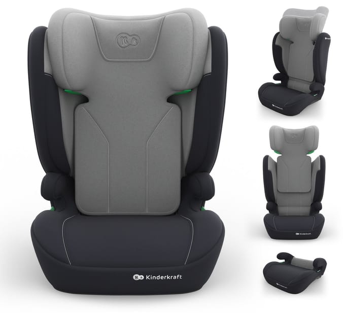 Kinderkraft I-SPARK 2 PLUS - Autostoel - Meegroeiend 100-150 cm - 10 Posities - Grijs