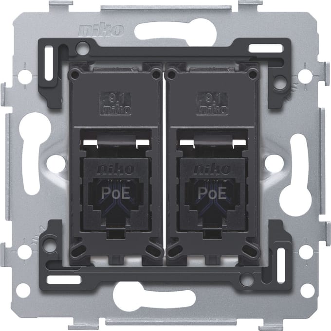 Dual RJ45 UTP Cat6 PoE++ Netwerkverbinding Basis - 170-79262