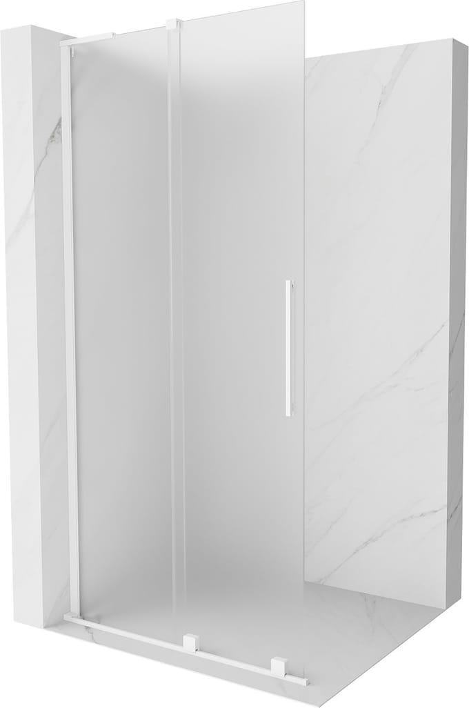 Mexen Velar L schuifbare douchewand Walk-in 100 x 200 , mat 8 mm, wit - 871-100-003-33-20